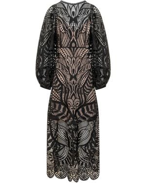 FARM Rio Nature Guipure Dress - Black