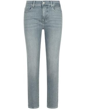 7 For All Mankind 'relaxed Skinny' Gray Cotton Jeans - Blue