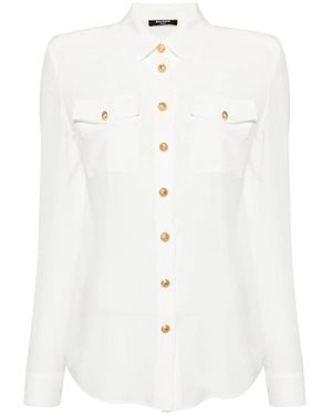 Balmain Western Style Poplin Shirt - White