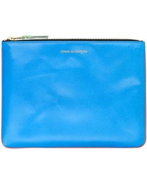 Comme des Garçons Leather Super Fluo Pouch - Blue