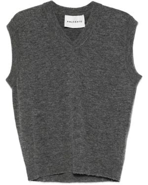 Amaranto V-Neck Sleeveless Jumper - Grey