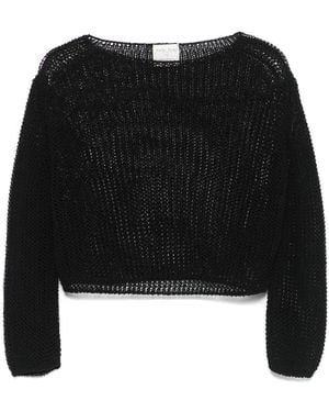 Forte Forte Gummy Organic Cotton Blend Rib Knit Jumper - Black