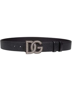 Dolce & Gabbana Calfskin Belt - White
