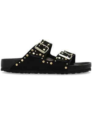 Birkenstock 'Florida' Leather Slippers - Black