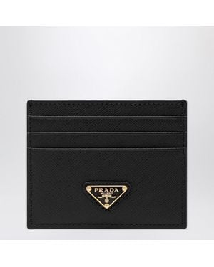Prada Card Holder In Saffiano - Black