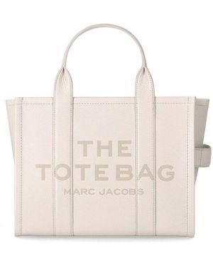 Marc Jacobs The Leather Medium Tote Cotton Handbag - Natural