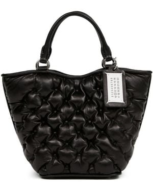 トートバッグ Maison Margiela SA1VL0004 P5443 T1003 Micro Stitch Tote Bag Maison Margiela Medium Leather Shopper Tote Bag - Bergdorf