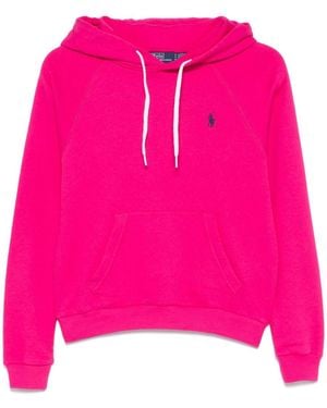 Ralph Lauren Polo Pony Motif Logo Hoodie - Pink