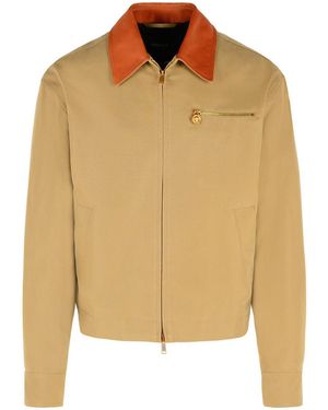 Versace Beige Cotton Jacket - Natural