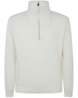 FILIPPO DE LAURENTIIS Long Sleeves Half Zip - White