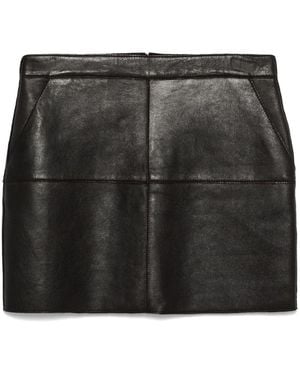 P.A.R.O.S.H. Leather Mini Skirt - Black