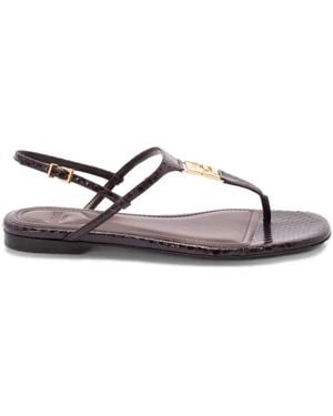 Fendi Ffold Ayers Flip-Flops Shoes - Brown