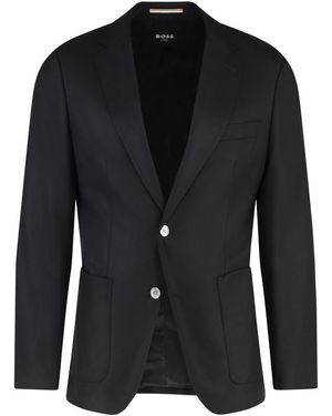 BOSS Single-Breasted Two-Button Jacket - Black