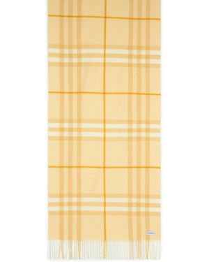 Burberry Beige Cashmere Scarf - Yellow