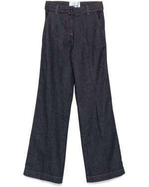 Blumarine Wide-Leg Flared Long Jeans - Blue