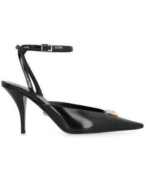 Versace Leather Slingback Court Shoes - White