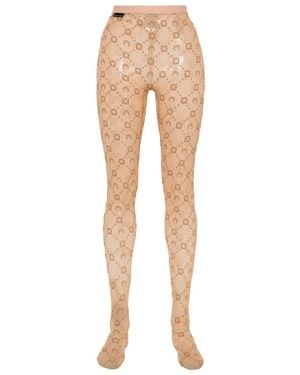 Marine Serre Monogram Tights - Natural