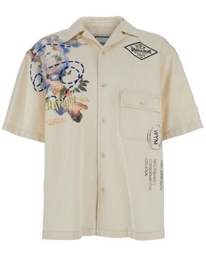 WOOYOUNGMI Bowling Shirt With Cubab Collar - White