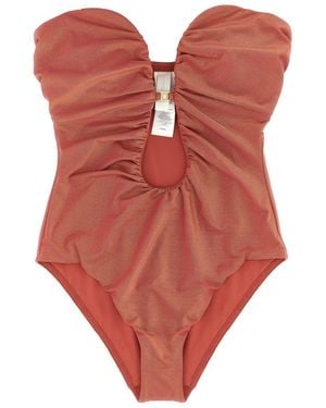 Zimmermann 'Rhiannon Deep Plunge' One-Piece Swimsuit - Red