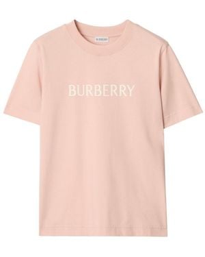 Burberry Logo Cotton T-Shirt - Pink