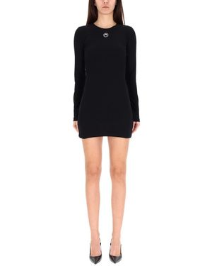 Marine Serre Mini Dress With Logo - Black