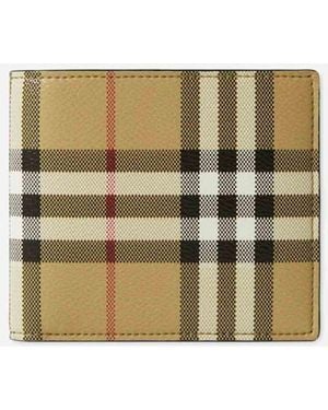 Burberry Check Folding Wallet - Black