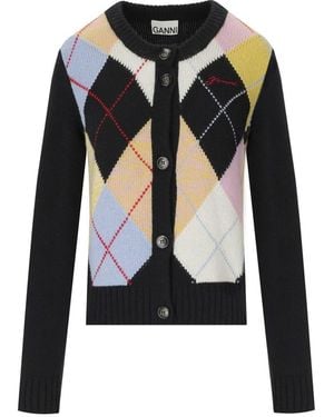 Ganni Harlequin Cardigan - Black