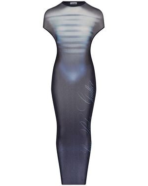 Jean Paul Gaultier Dark Fitted Long Dress - Blue