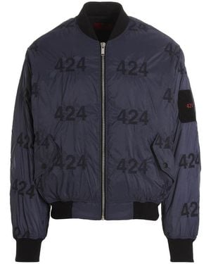 424 Reversible Logo Bomber Jacket. - Blue