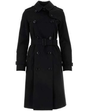 Burberry Heritage Kensington Long Trench Coat - Black