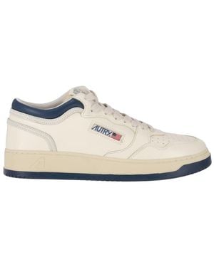 Autry Med-way Mid Leat/crack - White
