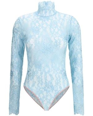 Valentino Garavani Floral Lace Bodysuit - Blue
