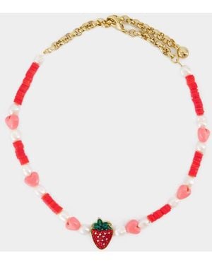 Shourouk Strawberry Necklace - Red