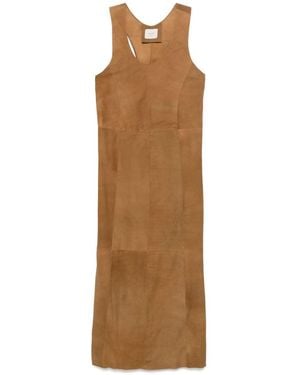 Alysi Suede Midi Dress - Brown