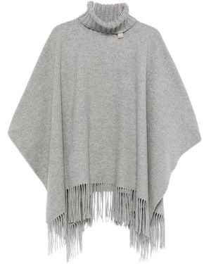 Fabiana Filippi Wool Poncho - Grey