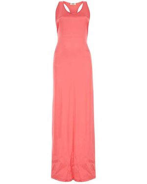 Fendi Satin Long Dress - Pink