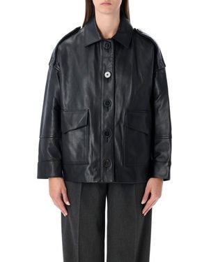 Sessun Sessùn Harriboyd Short Lamb Leather Jacket - Black