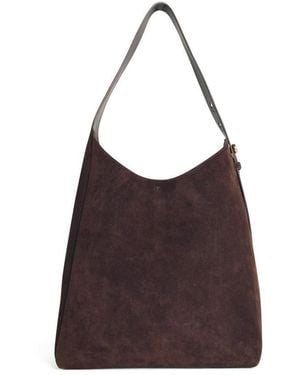 Tory Burch 'Hobo Romy' Dark Suede Bag - Brown