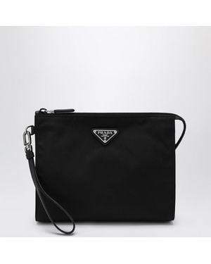 Prada Pouch Re-nylon And Saffiano - Black