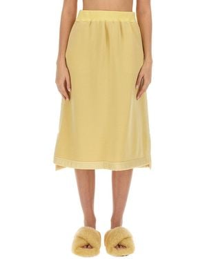 Jil Sander Flowing Virgin Wool Midi Skirt - Yellow