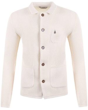 Paoloni Honeycomb Knit Cardigan - White