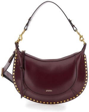 Isabel Marant Logo Embossed Embellished Shoulder Bag in