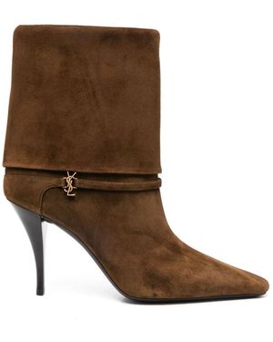 Saint Laurent Ricky 90 Dream Booties Shoes - Brown