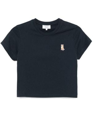 Maison Kitsuné Lady Fox Cotton T-Shirt - Blue