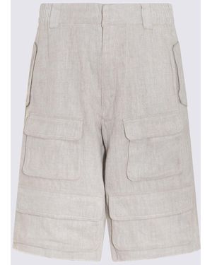 MISBHV Off Linen Blend Cargo Shorts - Grey