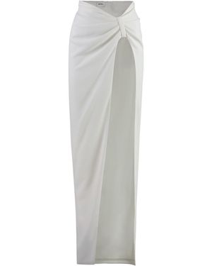 Monot Torpedo Crepe Skirt - White