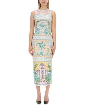 CASABLANCA Dress With Print - Green