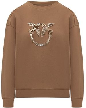 Pinko Sweatshirt With Jewel Logo - Brown