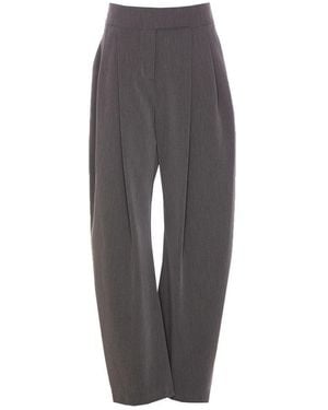 Pinko High-Waisted Wide-Leg Trousers - Grey