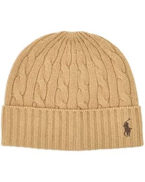 Polo Ralph Lauren Wool Blend Beanie Accessories - Natural